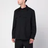 Jil Sander Black Wool Shirt With Pockets Men In Black