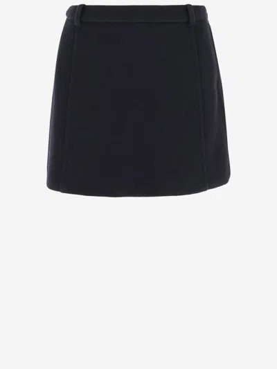 Jil Sander Black Wool Skirt