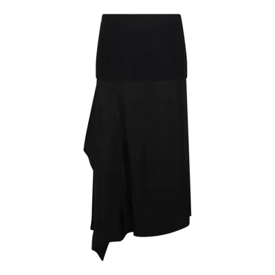 JIL SANDER JIL SANDER BLACK WOOL SKIRT