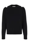 Jil Sander Wool Sweater With Cut-out Shoulders And Sleeves In 001