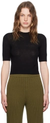 Jil Sander Wool Knit Top In 001 Black