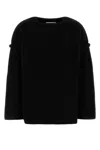 Jil Sander Wool Sweater With Oversized Sleeves And Dropped Shoulders In Black