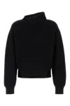 Jil Sander Black Wool Sweater In Animal Print