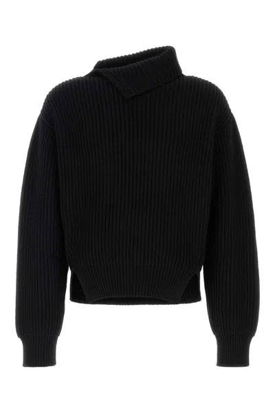 JIL SANDER JIL SANDER BLACK WOOL SWEATER