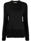 Jil Sander Black Wool Sweatshirt
