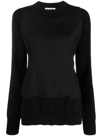 Jil Sander Black Wool Sweatshirt