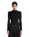 Jil Sander Black Wool Top In Black Nero   #000000