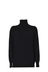 Jil Sander Black Wool Turtleneck Sweater