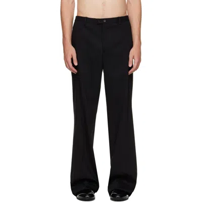 Jil Sander Black Wool Twill Trousers In 001 Black