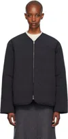 Jil Sander Black Y-neck Down Jacket In 001 Black