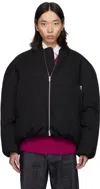 Jil Sander Vertical Collar Zipper Down Jacket In 001 Black