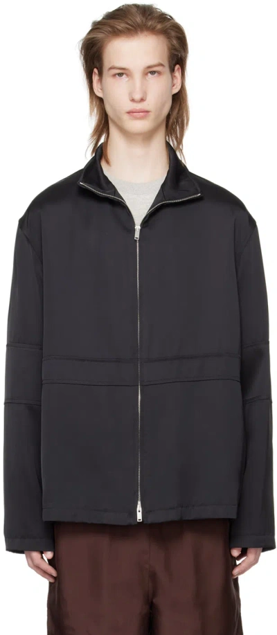 Jil Sander Black Zip Jacket In 001 Black