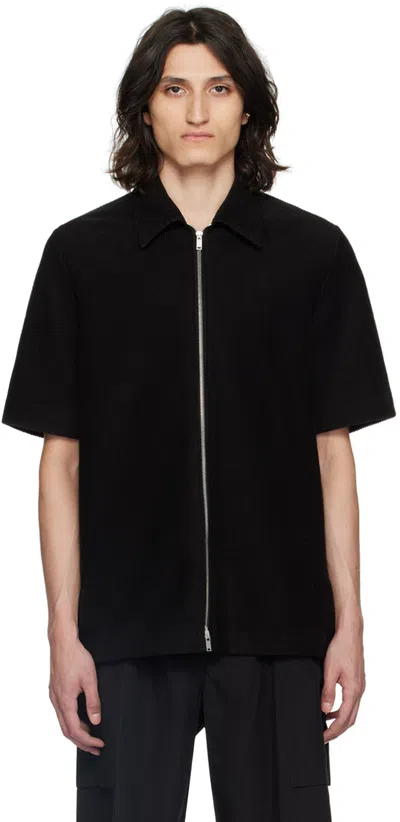 Jil Sander Black Zip Shirt In 001 Black