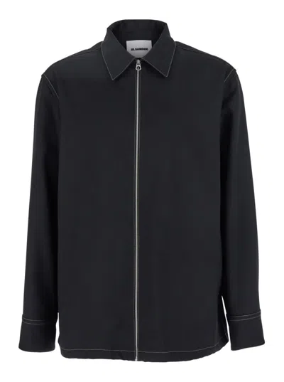JIL SANDER BLACK ZIP SHIRT
