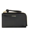 Jil Sander Black Zip Wallet With Wrist Strap In Black