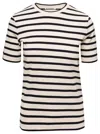 Jil Sander Black And White Knitted Striped T-shirt In Cotton Woman In White