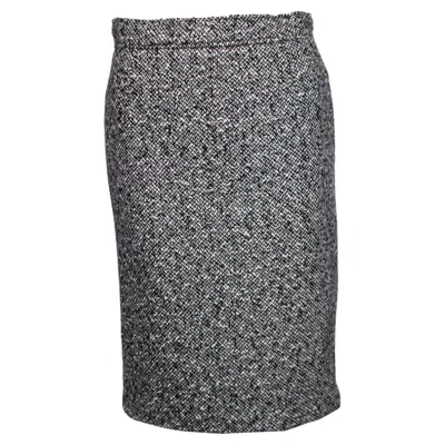 Pre-owned Jil Sander , Black/white Cashmere Boucle Skirt. In Gray