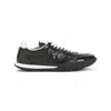 Jil Sander Low Top Leather Sneakers With Round Toe In Black