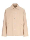 Jil Sander Logo-print Jacket In Beige