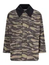 Jil Sander Camouflage Print Pointed Collar Long Sleeve Jacket In Multicolour