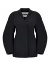 Jil Sander V-neck Wool Wrap Jacket In Black