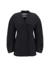 Jil Sander V-neck Wool Wrap Jacket In Black