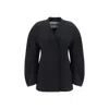 Jil Sander V-neck Wool Wrap Jacket In Black