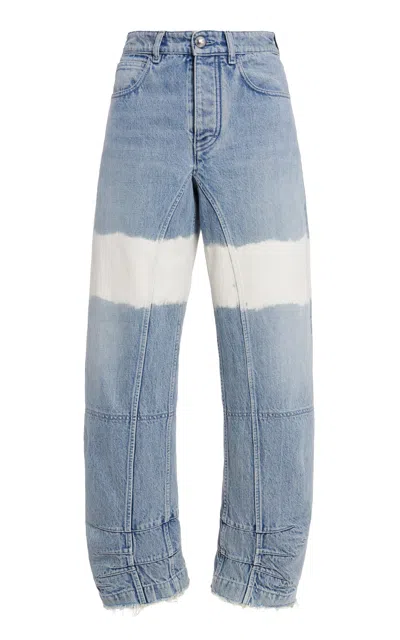 Jil Sander Cropped Bleached Paneled High-rise Tapered Jeans In Multi