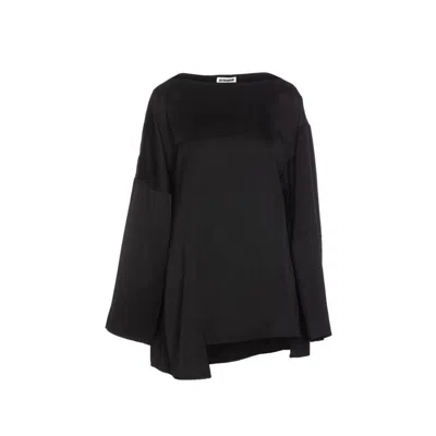 Jil Sander Blend Silk Blouse In Black