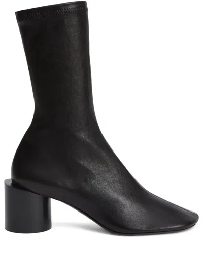 Jil Sander Block-heel Ankle Boots In Black