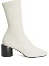Jil Sander Block-heel Ankle Boots In White