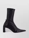 Jil Sander Block Heel Leather Ankle Boots