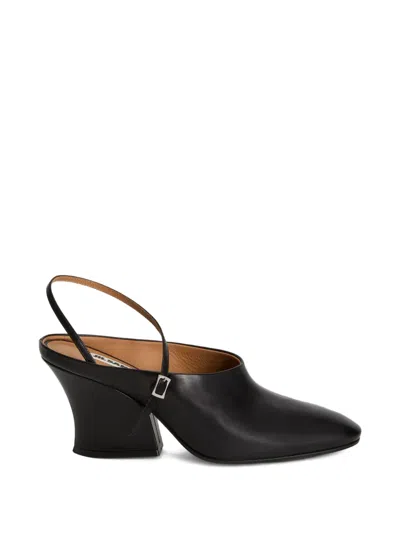 Jil Sander Block-heel Strap Mules In Black