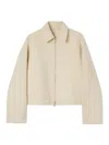 Jil Sander Logo-embellished Virgin-wool Jacket In Beige