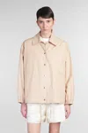Jil Sander Boxy Light Cotton Jacket In Beige