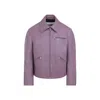 Jil Sander Textured Long Sleeve Jacket Zippered Pockets In Purple