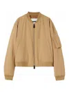 Jil Sander Padded Wool Bomber Jacket In Camel