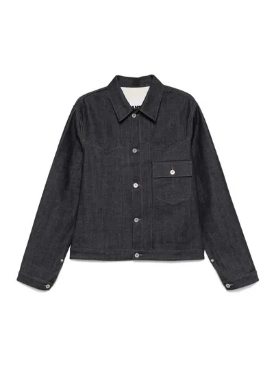 Jil Sander Tailored Jacket With Chest Pocket And Point Collar In Black