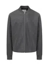 Jil Sander Zip-up Wool Bomber Jacket In Ash Grey