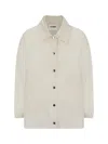 Jil Sander Beige Logo-print Cotton Shirt Jacket In Natural