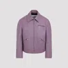 Jil Sander Textured Long Sleeve Jacket Zippered Pockets In Purple