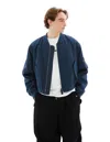 Jil Sander Blue Bomber Jacket In Black