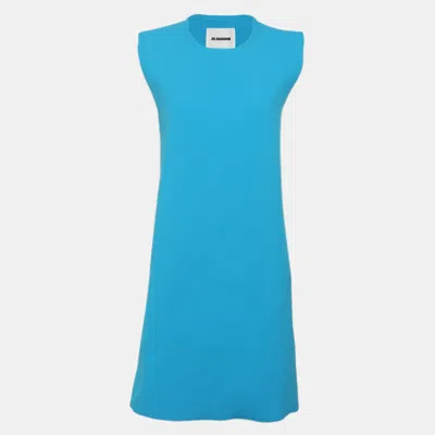 Pre-owned Jil Sander Blue Compact Knit Gilet Dress Xs