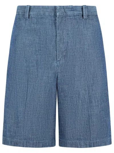Jil Sander Cotton Bermuda Shorts With Pockets And Loops In Multi