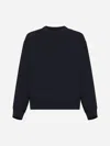 Jil Sander Men Blue Cotton Crewneck Sweatshirt With Logo Label On The Shoulder