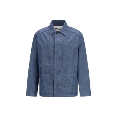 JIL SANDER BLUE COTTON DENIM JACKET
