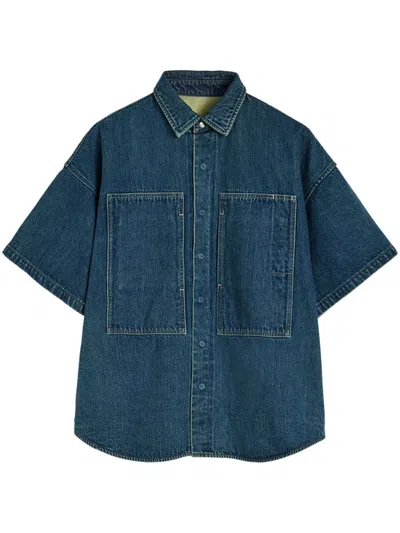 Jil Sander Blue Cotton Denim Shirt