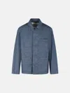 Jil Sander Blue Cotton Jacket In Blue