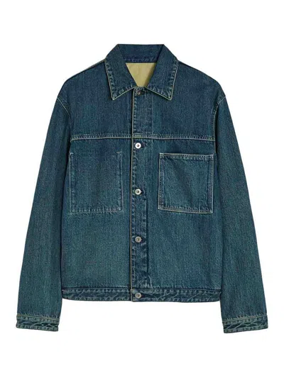 Jil Sander Denim Jacket Featuring Chest Pocket And Contrast Stitching In Blue