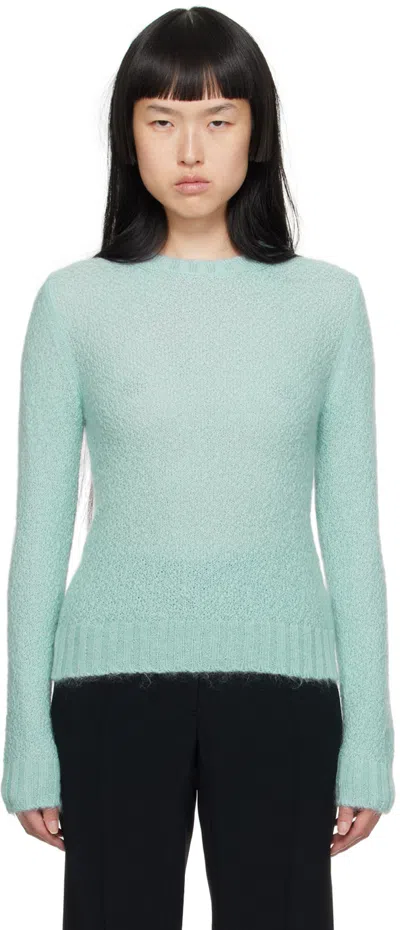 Jil Sander Blue Crewneck Sweater In 457 Quarry